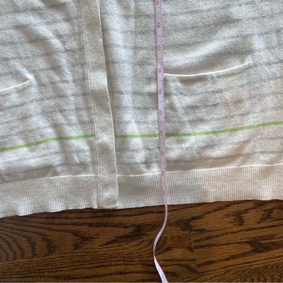 Margaret O’Leary Cardigan Sweater Stripes Ivory Medium Large Designer Cashmere? - Picture 10 of 10